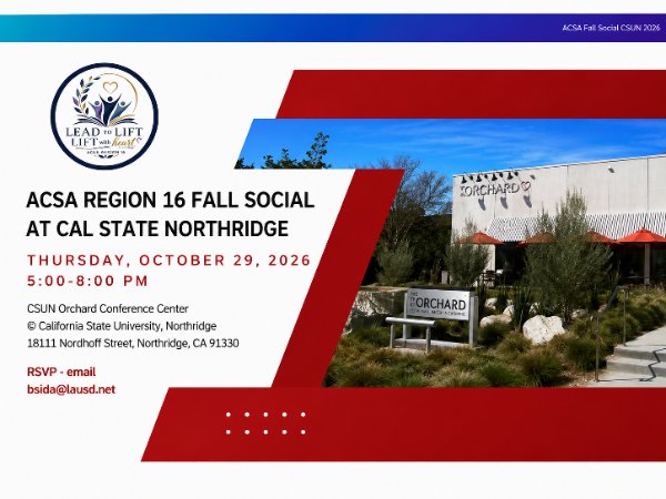 ACSA Region 16 Fall Social Flier